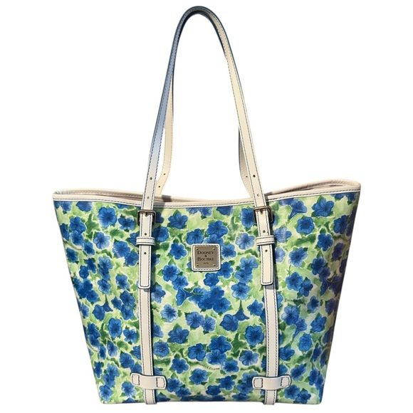 Dooney & Bourke Handbags - Dooney & Bourke Petunia Blue Floral Tote Bag